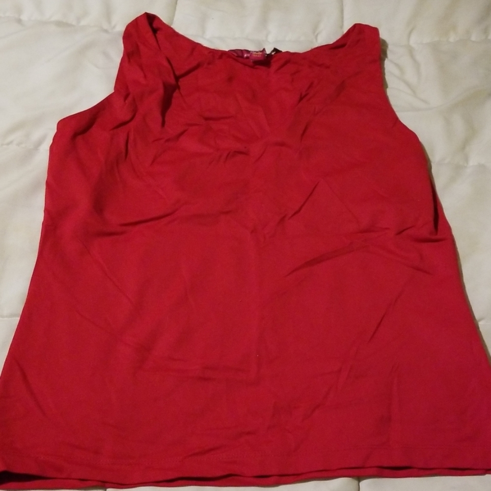Red V-neck tank top